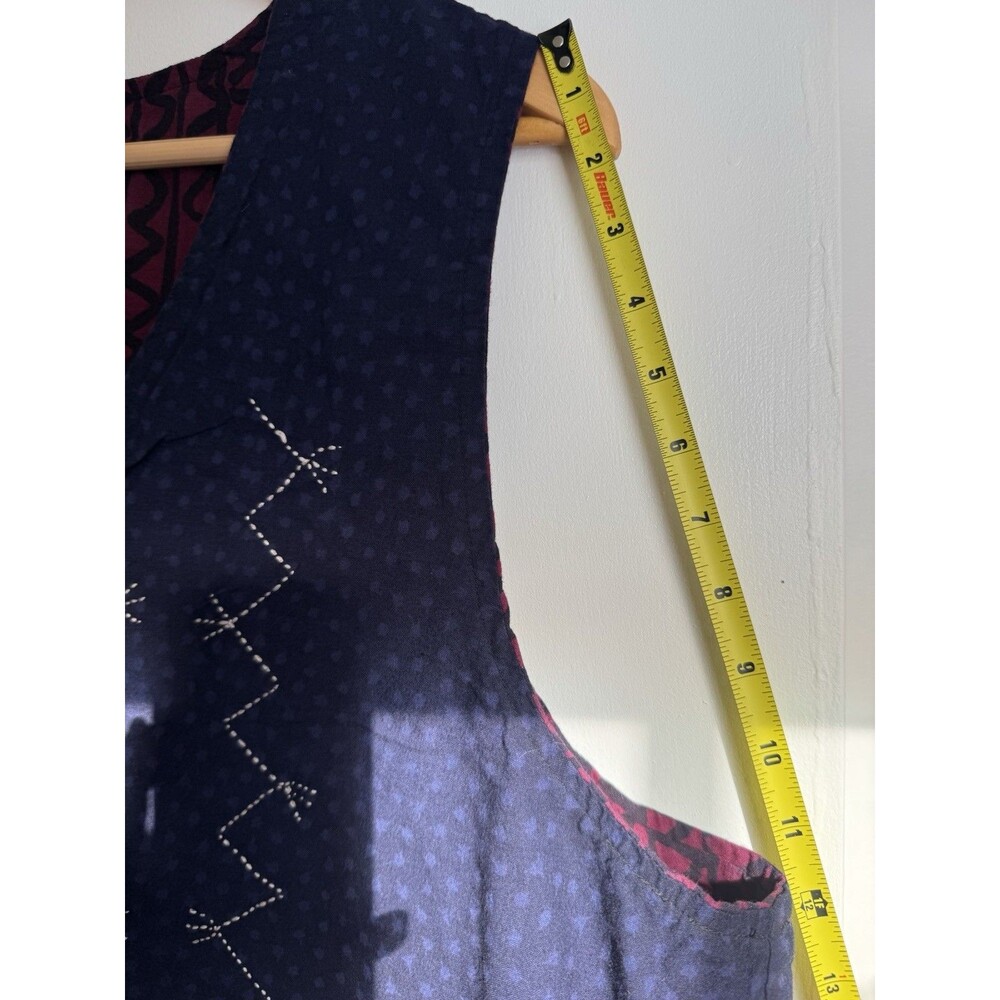 Vintage Reversible Vest Womens Large Beaded Embroidered 90s Double Sided Boho - Picture 5 of 16